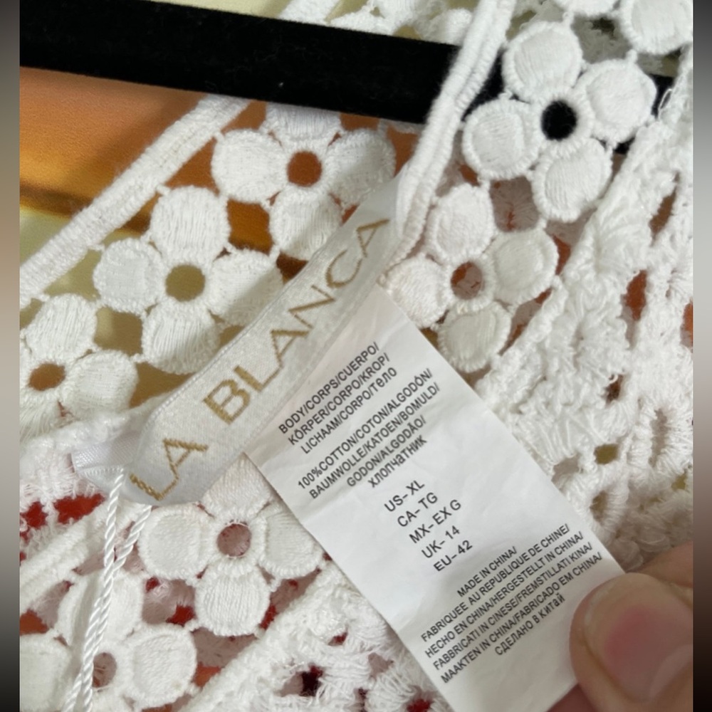 La Blanca Coverup RESORT WEAR new White Crochet Swim Cover-Up - Picture 5 of 12